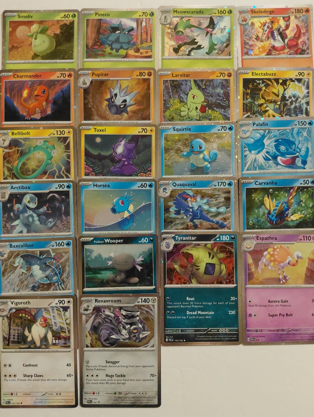 Scarlet And Violet Era Cosmo Holo Pokemon Cards - 22 Card Lot - All LP/NM